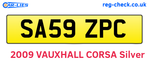 SA59ZPC are the vehicle registration plates.