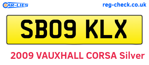SB09KLX are the vehicle registration plates.