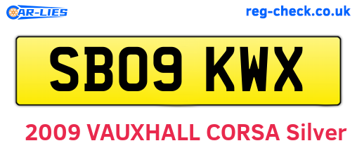 SB09KWX are the vehicle registration plates.