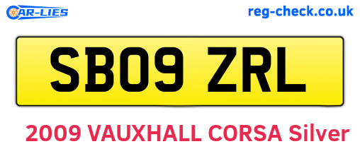 SB09ZRL are the vehicle registration plates.