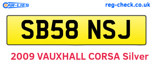 SB58NSJ are the vehicle registration plates.