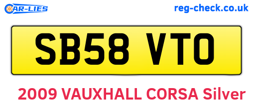 SB58VTO are the vehicle registration plates.