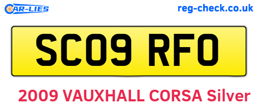 SC09RFO are the vehicle registration plates.
