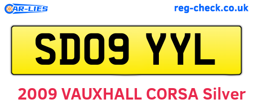 SD09YYL are the vehicle registration plates.