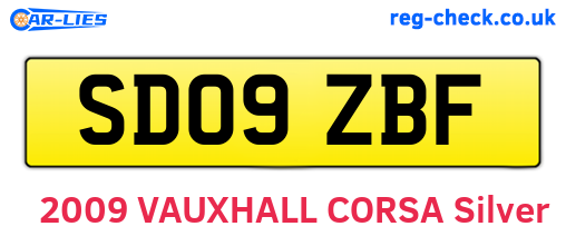 SD09ZBF are the vehicle registration plates.