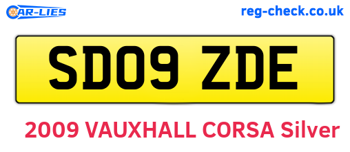 SD09ZDE are the vehicle registration plates.