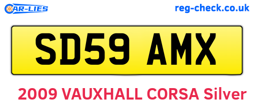 SD59AMX are the vehicle registration plates.