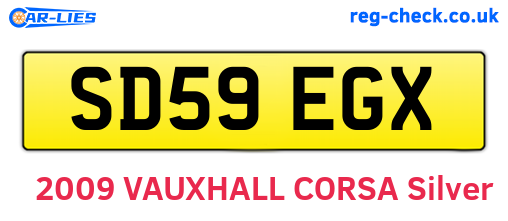 SD59EGX are the vehicle registration plates.