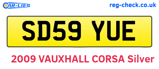 SD59YUE are the vehicle registration plates.