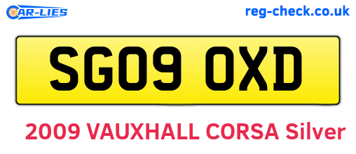 SG09OXD are the vehicle registration plates.