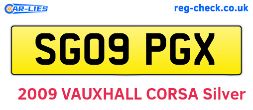 SG09PGX are the vehicle registration plates.