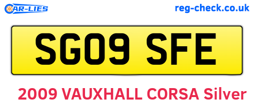 SG09SFE are the vehicle registration plates.