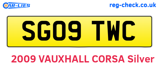 SG09TWC are the vehicle registration plates.