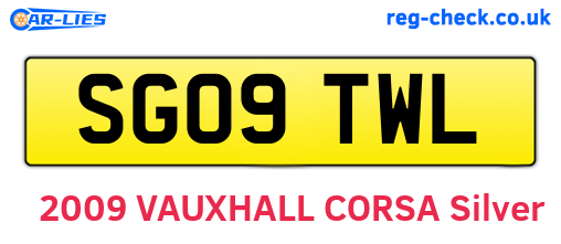 SG09TWL are the vehicle registration plates.