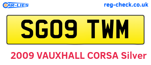 SG09TWM are the vehicle registration plates.