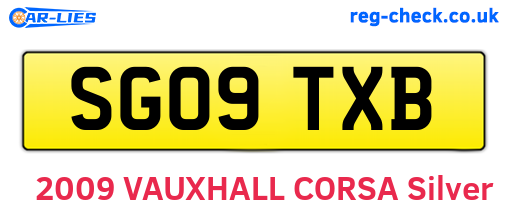 SG09TXB are the vehicle registration plates.