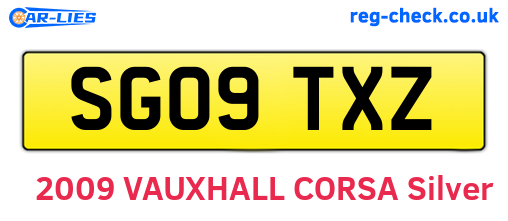 SG09TXZ are the vehicle registration plates.