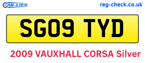 SG09TYD are the vehicle registration plates.