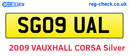 SG09UAL are the vehicle registration plates.