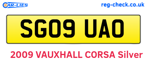 SG09UAO are the vehicle registration plates.
