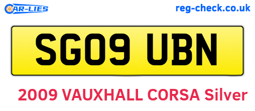 SG09UBN are the vehicle registration plates.