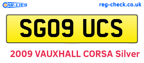 SG09UCS are the vehicle registration plates.