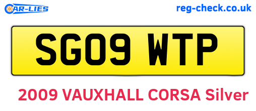 SG09WTP are the vehicle registration plates.