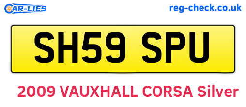 SH59SPU are the vehicle registration plates.