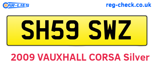 SH59SWZ are the vehicle registration plates.