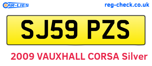 SJ59PZS are the vehicle registration plates.