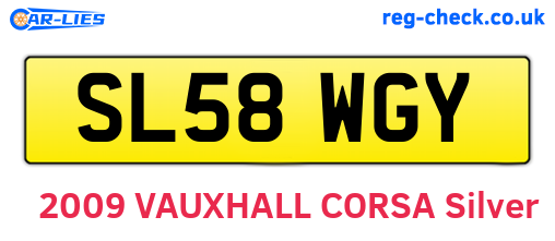 SL58WGY are the vehicle registration plates.
