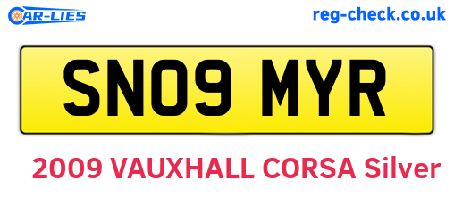 SN09MYR are the vehicle registration plates.