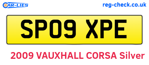 SP09XPE are the vehicle registration plates.