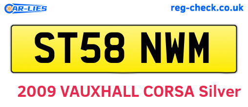 ST58NWM are the vehicle registration plates.