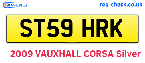 ST59HRK are the vehicle registration plates.