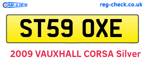 ST59OXE are the vehicle registration plates.
