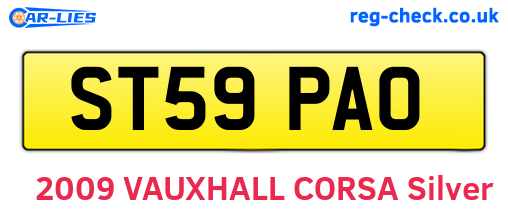 ST59PAO are the vehicle registration plates.