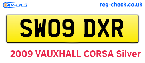 SW09DXR are the vehicle registration plates.
