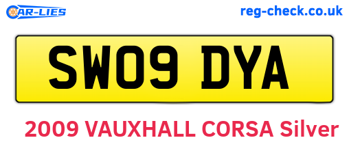 SW09DYA are the vehicle registration plates.