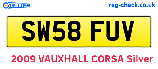 SW58FUV are the vehicle registration plates.