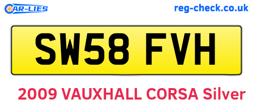 SW58FVH are the vehicle registration plates.