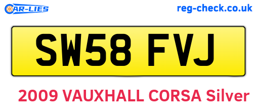 SW58FVJ are the vehicle registration plates.