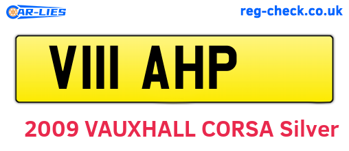 V111AHP are the vehicle registration plates.