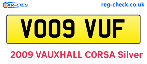 VO09VUF are the vehicle registration plates.
