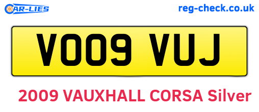 VO09VUJ are the vehicle registration plates.