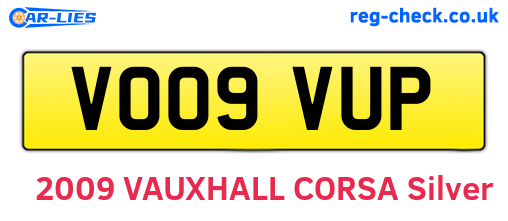 VO09VUP are the vehicle registration plates.