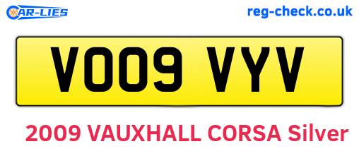 VO09VYV are the vehicle registration plates.