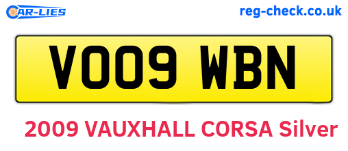VO09WBN are the vehicle registration plates.