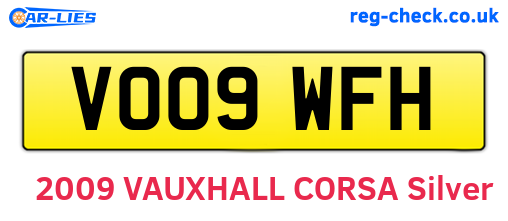 VO09WFH are the vehicle registration plates.