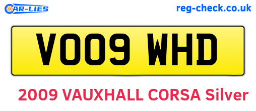 VO09WHD are the vehicle registration plates.